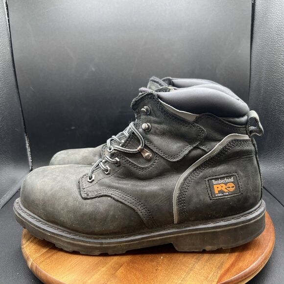 Timberland Pro Men's Size 11.5 W Wide Pit Boss Steel Toe Work Boots 33032 Black - Picture 1 of 8